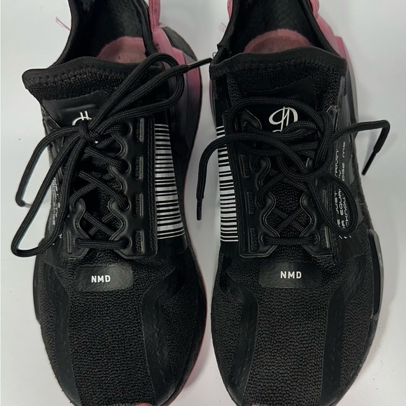 Adidas Women's Black and Pink NMD Sneakers - Picture 1 of 7